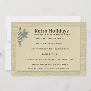 Retro Feestdagen [7x5 Uitnodiging] Kaart