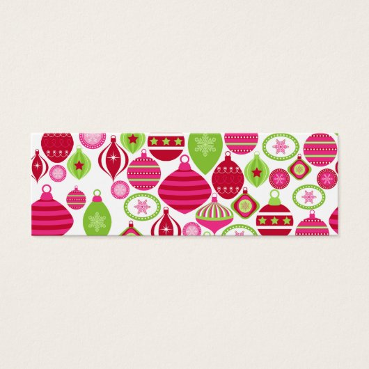 Retro feestdagen kerstpatroon mini visitekaartjes (Voorkant)