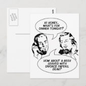 Retro Feministische Humor briefkaarten (Voorkant / Achterkant)