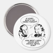 Retro Feministische Humor magneten (Voorkant / Achterkant)