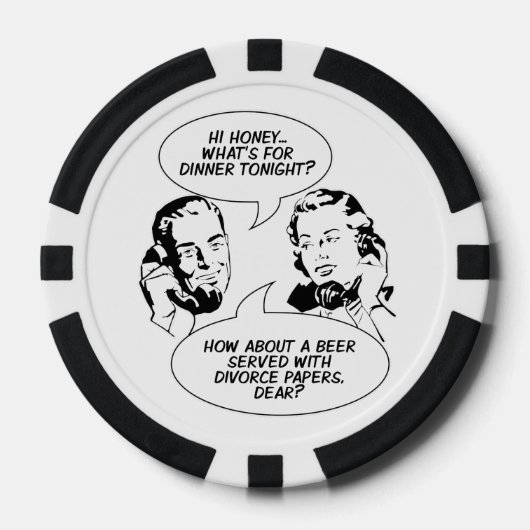 Retro Feministische Humor poker chips (Voorkant)