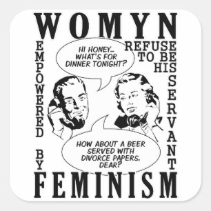 Retro Feministische stickers van de Humor