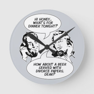 Retro Feministische wandklokken Humor Ronde Klok