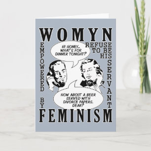 Retro Feministische wenskaarten van de Humor Kaart