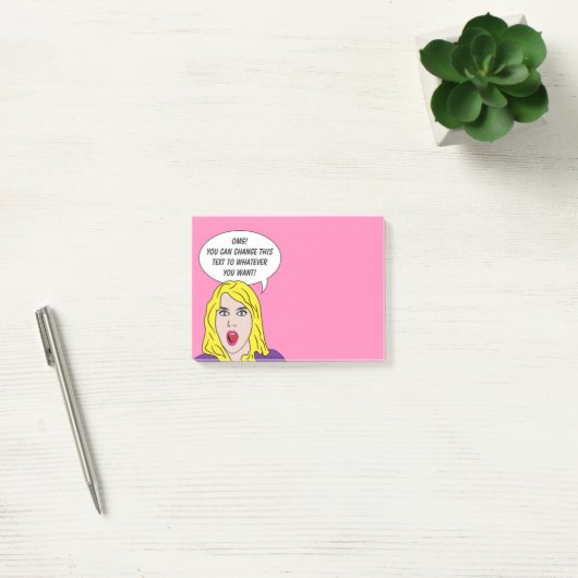 RÉTRO FEMME avec VOS notes de post-it faites sur (Bureau)