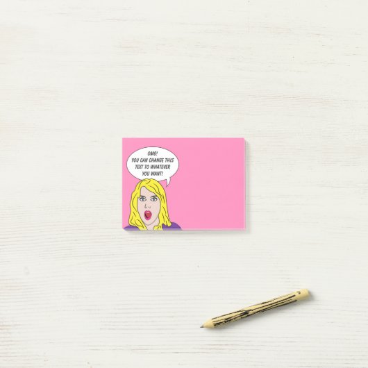 RÉTRO FEMME avec VOS notes de post-it faites sur (Sur un bureau)