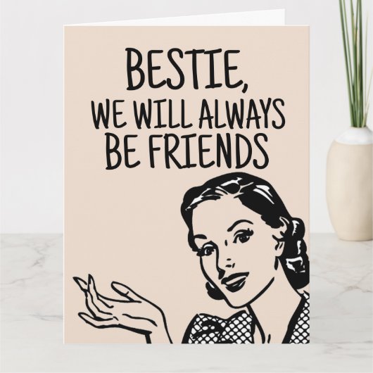 RETRO FEMME BESTIE CARTES D'ANNIVERSAIRE (Devant)