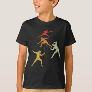 Retro fencer  omheining oude schoolzwaard t-shirt