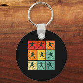 Retro Fencing For Christmas Srty Fencer Athlete Sleutelhanger (Voorkant)