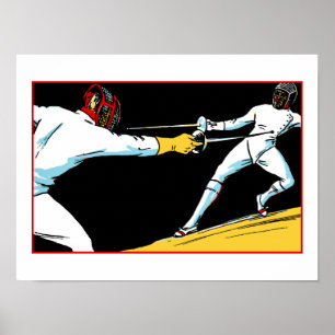 Retro fencing-kampioen poster