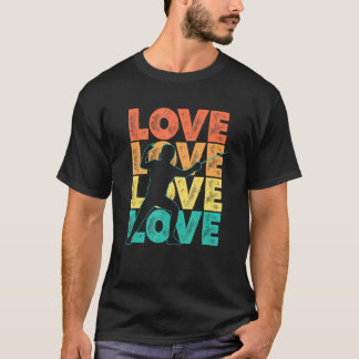 Retro Fencing Love Word Theme Graphic Fencer T-shirt