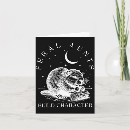 Retro Feral Aunts Build Character Funny New Aunt C Kaart (Voorkant)