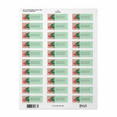 Retro Festive Stripes en Holly Custom Kerstmis Etiket (Full Sheet)