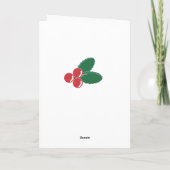 Retro Festive Stripes en Holly Custom Photo Feestdagen Kaart (Achterkant)