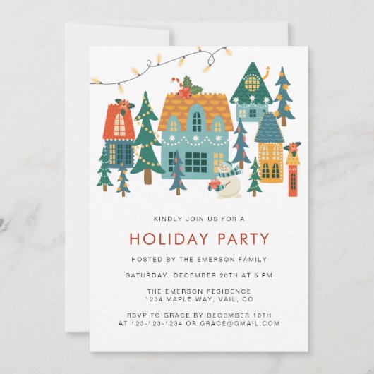 Retro Fête de Noël Invitation (Devant)