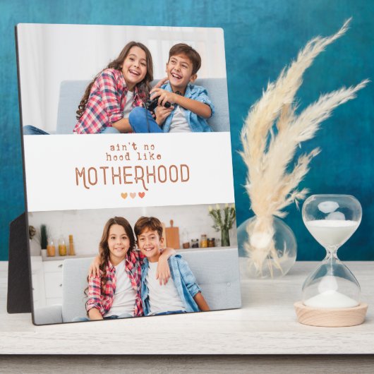 Retro Fête des Mères 2 Photos Plaques personnalisé (Côté)