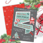 Retro Fêtes de Noël Invitations<br><div class="desc">Fête de Noël Super cool et hip rétro avec enseignes dessinées à la main,  cadeau,  arbre de Noël et images vintage pour vos vacances Cocktail fête de Noël. Joli design moderne du milieu du siècle avec des images rétro.</div>