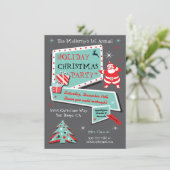 Retro Fêtes de Noël Invitations (Debout devant)