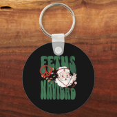 Retro Fetus Navidad Santa Claus Christmas Obgyn Nu Sleutelhanger (Voorkant)