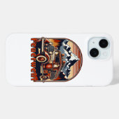 Retro-Feuerwehrauto & Berg Case-Mate iPhone Case (Achterkant (horizontaal))