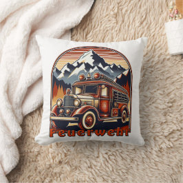 Retro-Feuerwehrauto & Berg Kussen