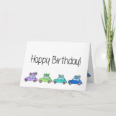 Retro Fiat 500's Birthday Kaart (Voorkant)