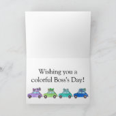 Retro Fiat 500's Boss's Day Kaart (Binnen)