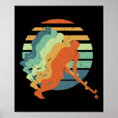 Retro Field Hockey Game Player, Field Hockey Sport Poster (Voorkant)
