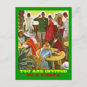 REtro FIESTA Invitation COLORFUL PARTY STARD