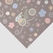 Retro-fiets en -bloemen tissuepapier (Detail)