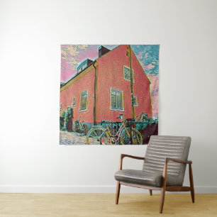 Retro fiets kunstwerk wandkleed