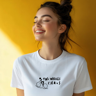 Retro fiets meisje ironie zwart Tri-Blend shirt