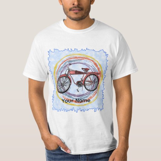 Retro fiets t-shirt (Voorkant)