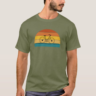 Retro fiets zonsondergang T-Shirt