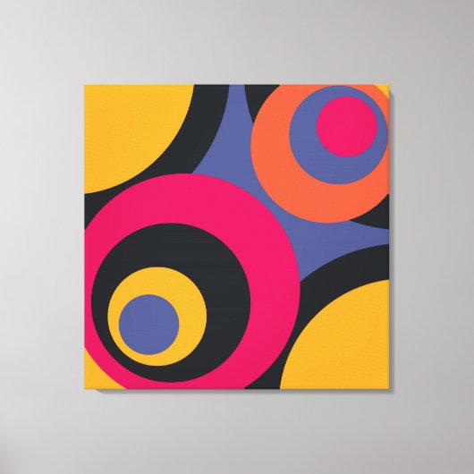 Retro Fifties Abstract Kunstschildpad Canvas Afdruk (Voorkant)
