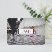 Retro Fifties Diner bruidspaar RSVP (Staand voorkant)