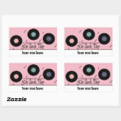 Retro Fifties sock hopparty aanpasbare sticker (Vel)