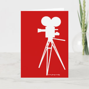 Retro filmcamera silhouet kaart