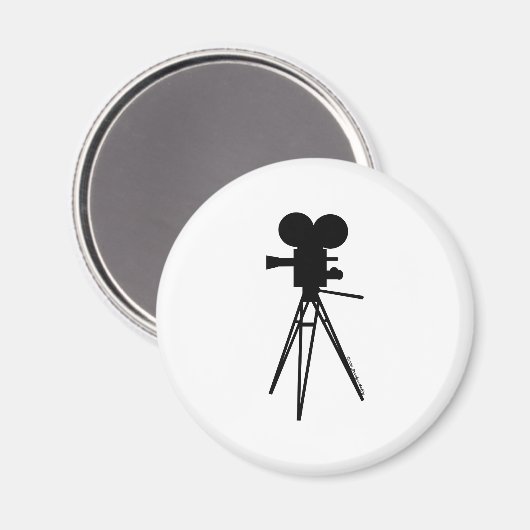 Retro filmcamera silhouet magneet (Voorkant / Achterkant)
