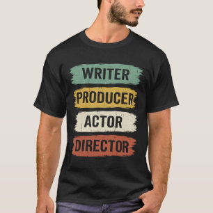 Retro filmmaker producent schrijver acteur en film t-shirt