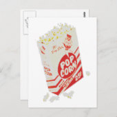 Retro  filmtheater Popcorn Briefkaart (Voorkant / Achterkant)