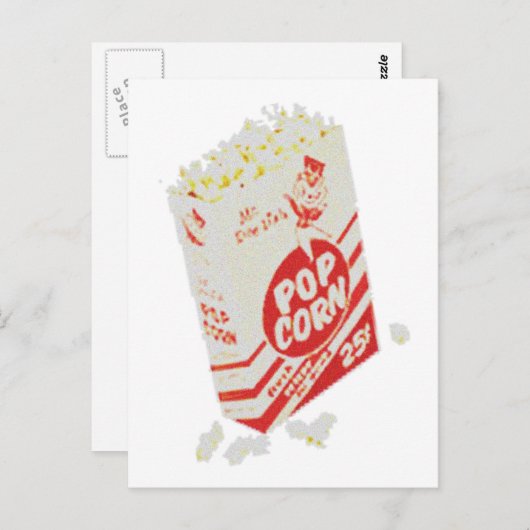 Retro  filmtheater Popcorn Briefkaart (Voorkant / Achterkant)