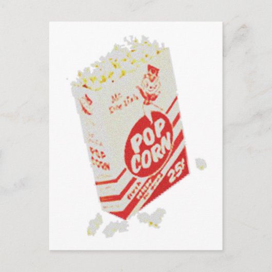Retro  filmtheater Popcorn Briefkaart (Voorkant)