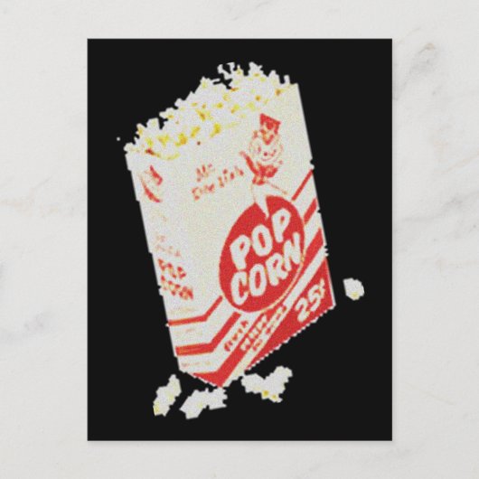 Retro  filmtheater Popcorn Briefkaart (Voorkant)