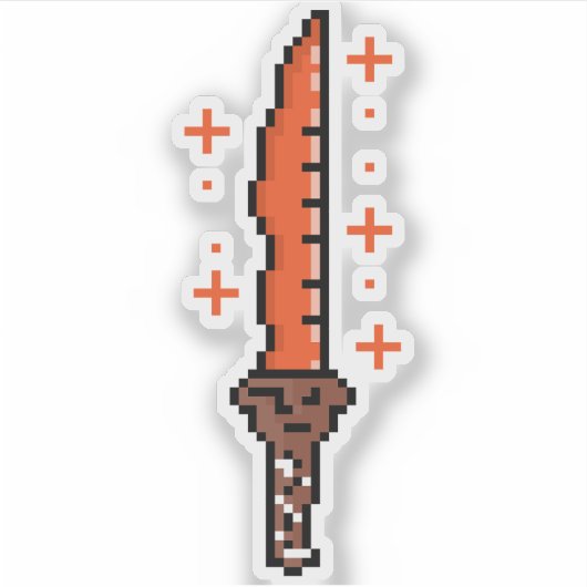 Retro Fire Dagger Sticker (Voorkant)