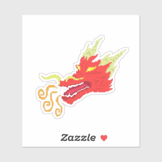 Retro Fire Dragon Sticker (Vel)