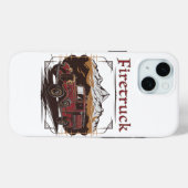 Retro fire engine mountain range Case-Mate iPhone case (Achterkant (horizontaal))