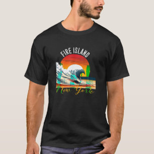 Retro Fire Island Souvenir Kleding Vuur is T-shirt