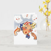 Retro Firecrackers Schattige Blank Note Kaart (Gele Bloem)