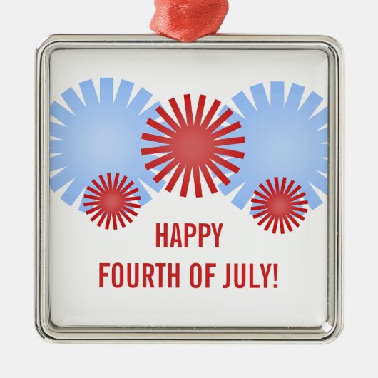 Retro Fireworks Premium Square Ornament (Voorkant)